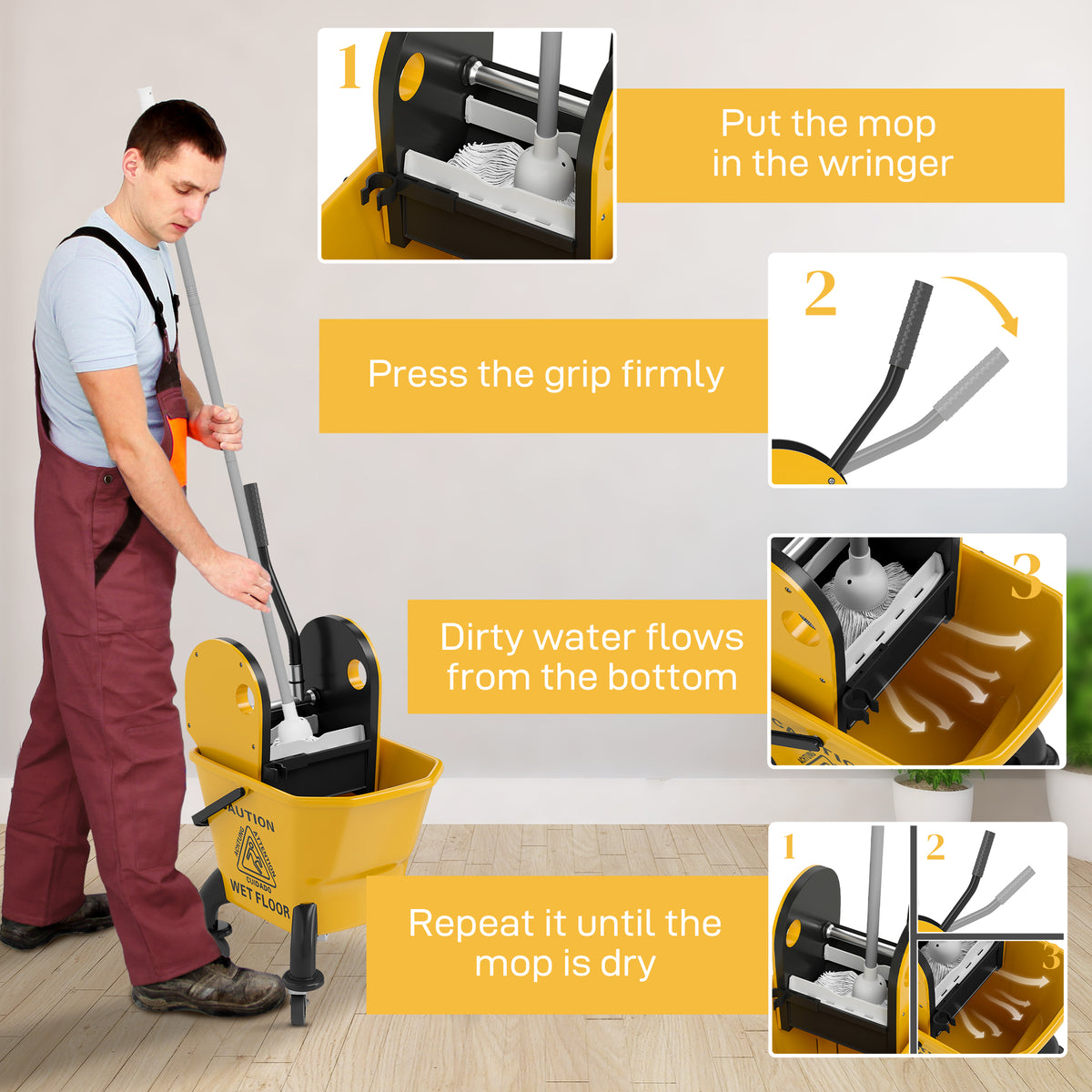 Serpillière Spin Mop manche télescopique